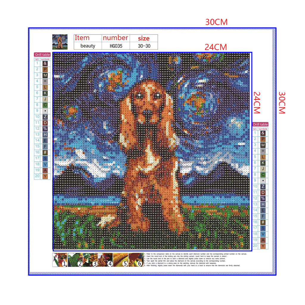 Full Diamond Painting kit - Dog IrishSetter under the beautiful starry sky
