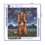 Full Diamond Painting kit - Dog IrishSetter under the beautiful starry sky