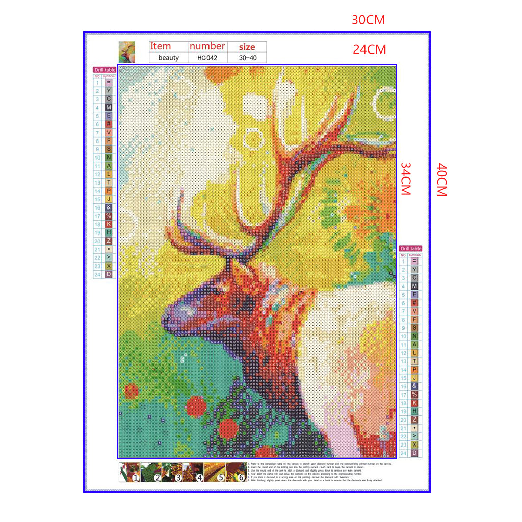 Full Diamond Painting kit - Watercolor sika deer