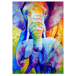 Full Diamond Painting kit - Elephant mother and child
