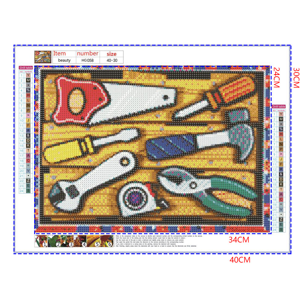 Full Diamond Painting kit - Cartoon tools