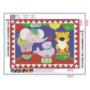 Full Diamond Painting kit - Circus animals