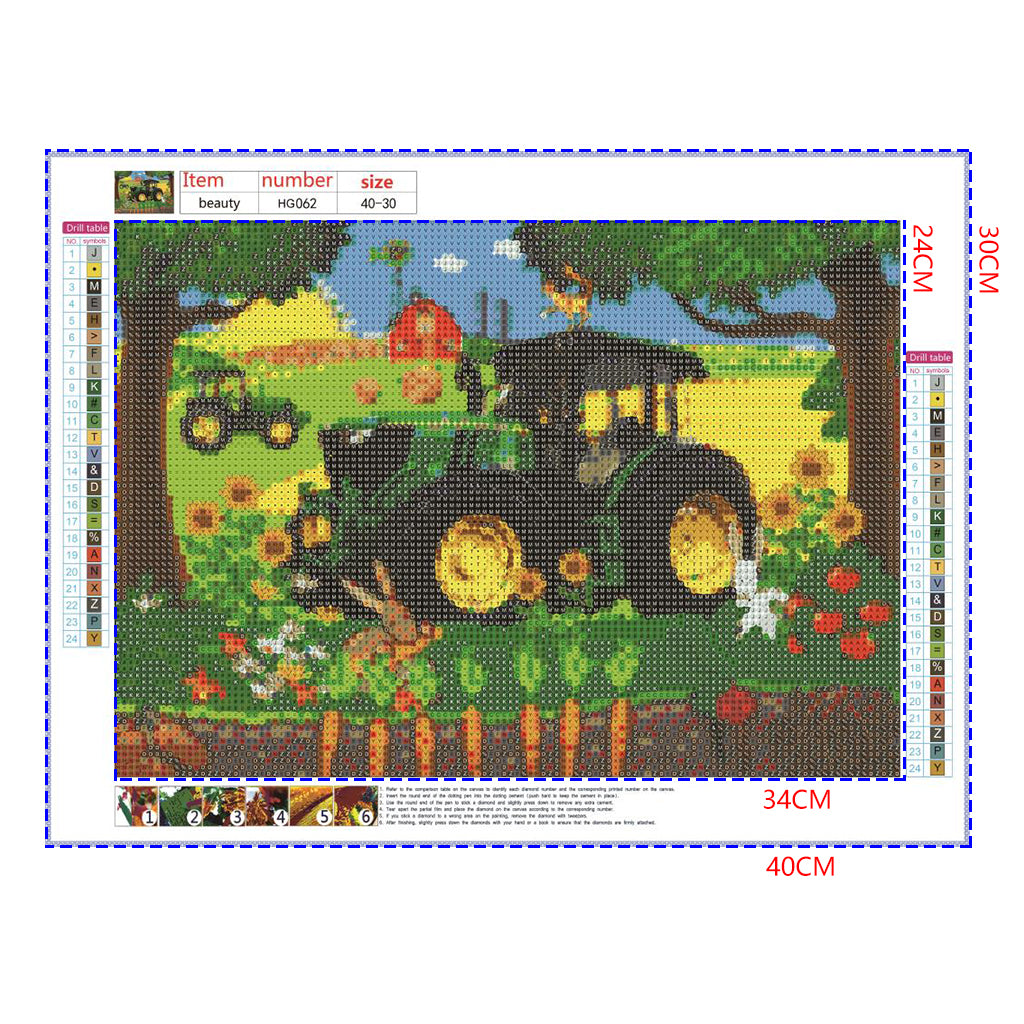 Full Diamond Painting kit - Farm Tractor
