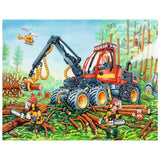 Full Diamond Painting kit - Excavator and workers in cutting trees