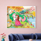 Full Diamond Painting kit - Unicorns and princesses, princes on horse