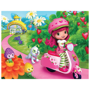 Full Diamond Painting kit - Girl riding an electric car and her pet dog