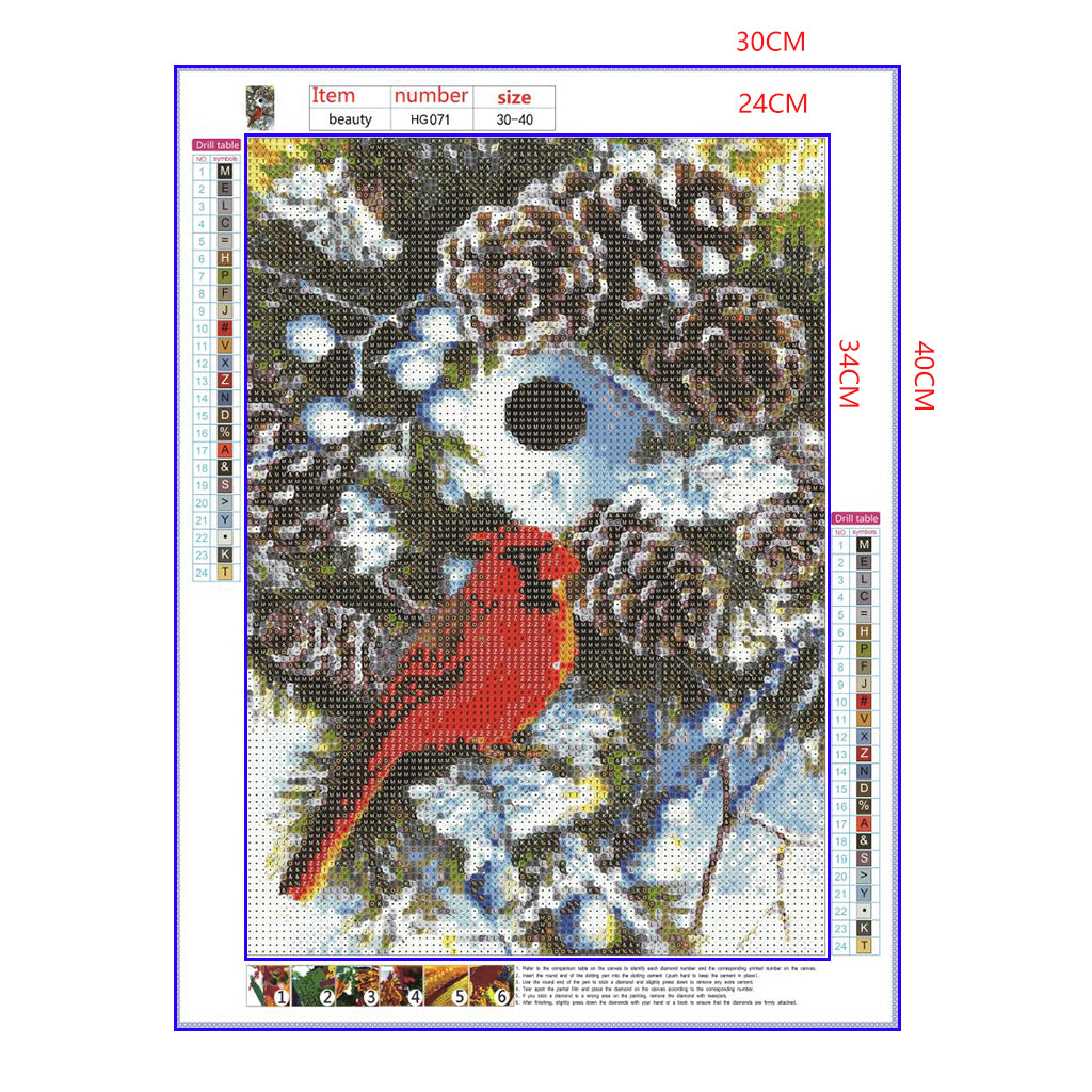 Full Diamond Painting kit - Cardinal's Nest