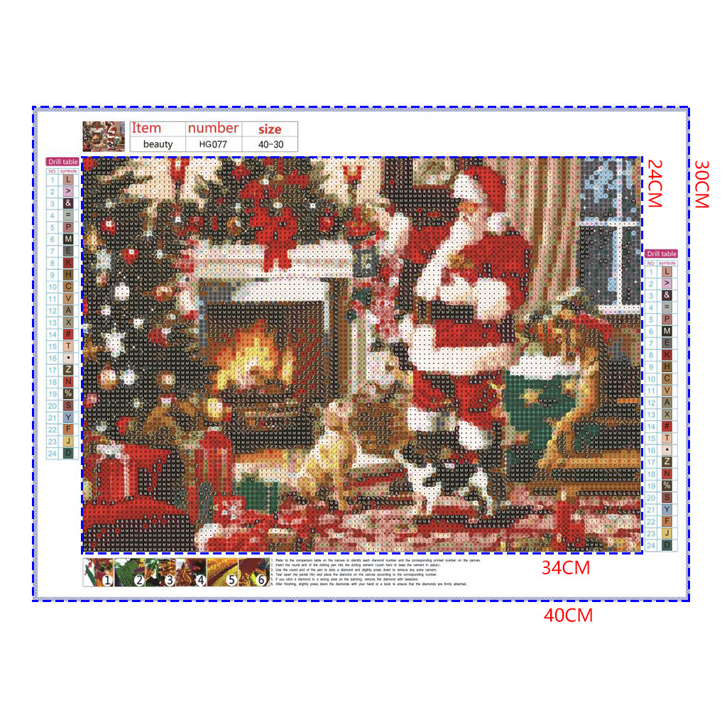 Full Diamond Painting kit - Santa Claus preparing gifts