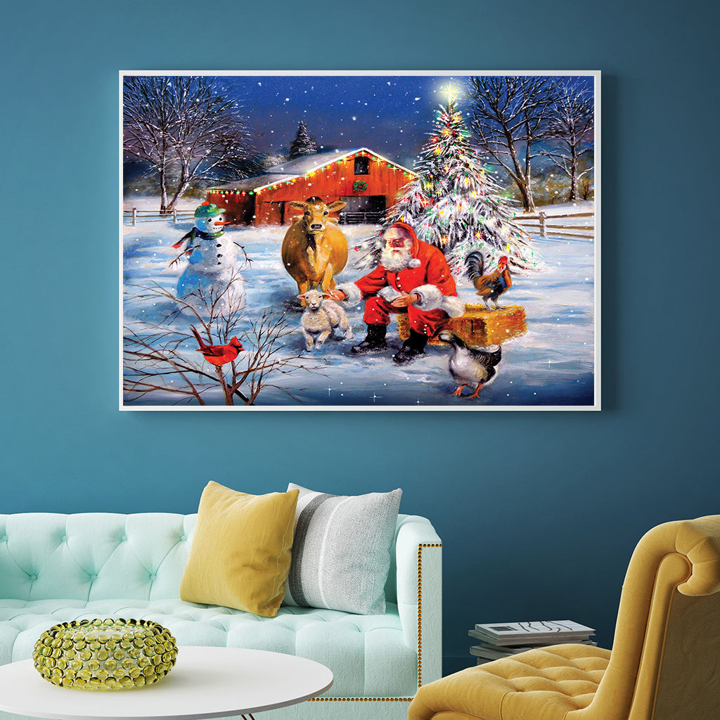 Full Diamond Painting kit - Santa Claus and Farm animals