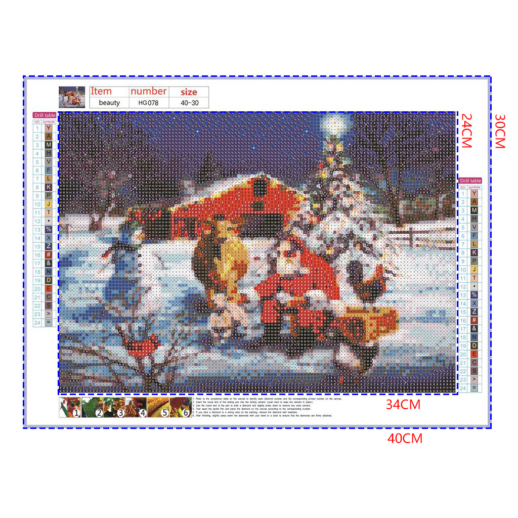 Full Diamond Painting kit - Santa Claus and Farm animals