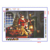 Full Diamond Painting kit - Santa claus and golden retriever