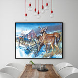 Full Diamond Painting kit - White-tailed Deer family foraging