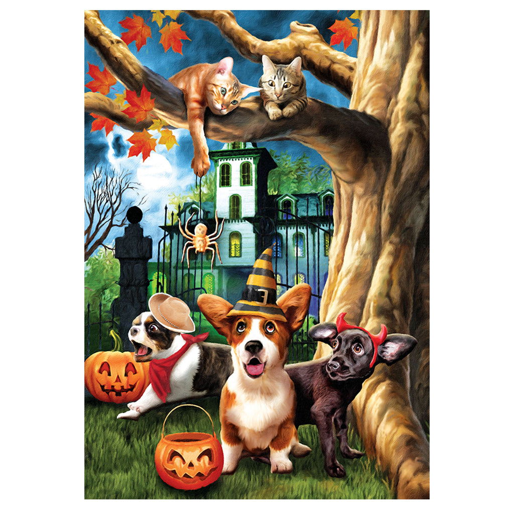 Full Diamond Painting kit - Halloween cats and dogs