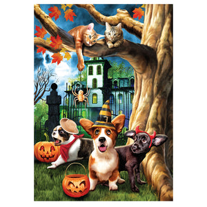 Full Diamond Painting kit - Halloween cats and dogs