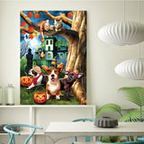 Full Diamond Painting kit - Halloween cats and dogs