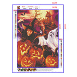 Full Diamond Painting kit - Witch and pumpkin lanterns