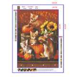 Full Diamond Painting kit - Pumpkins and cats