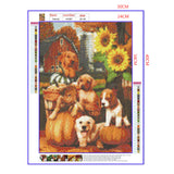 Full Diamond Painting kit - Pumpkins and dogs