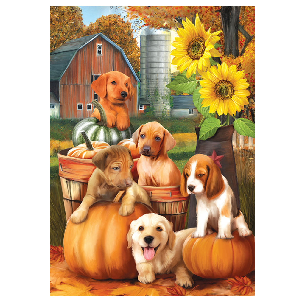 Full Diamond Painting kit - Pumpkins and dogs