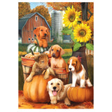 Full Diamond Painting kit - Pumpkins and dogs