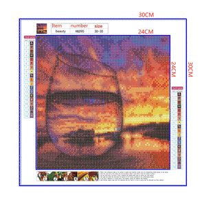 Full Diamond Painting kit - Glass with reflection of the building on the water