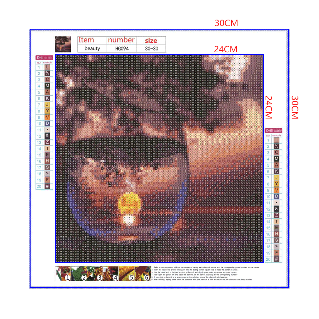 Full Diamond Painting kit - The reflection of leaves and sunset in glass