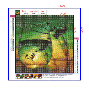 Full Diamond Painting kit - The reflection of wild plants in glass