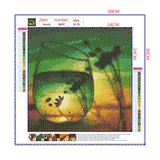 Full Diamond Painting kit - The reflection of wild plants in glass