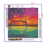 Full Diamond Painting kit - The reflection of beautiful sunset and sea in glass