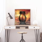 Full Diamond Painting kit - The reflection of the lighthouse in the glass bottle