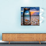 Full Diamond Painting kit - Reflection of seashell in a glass bottle