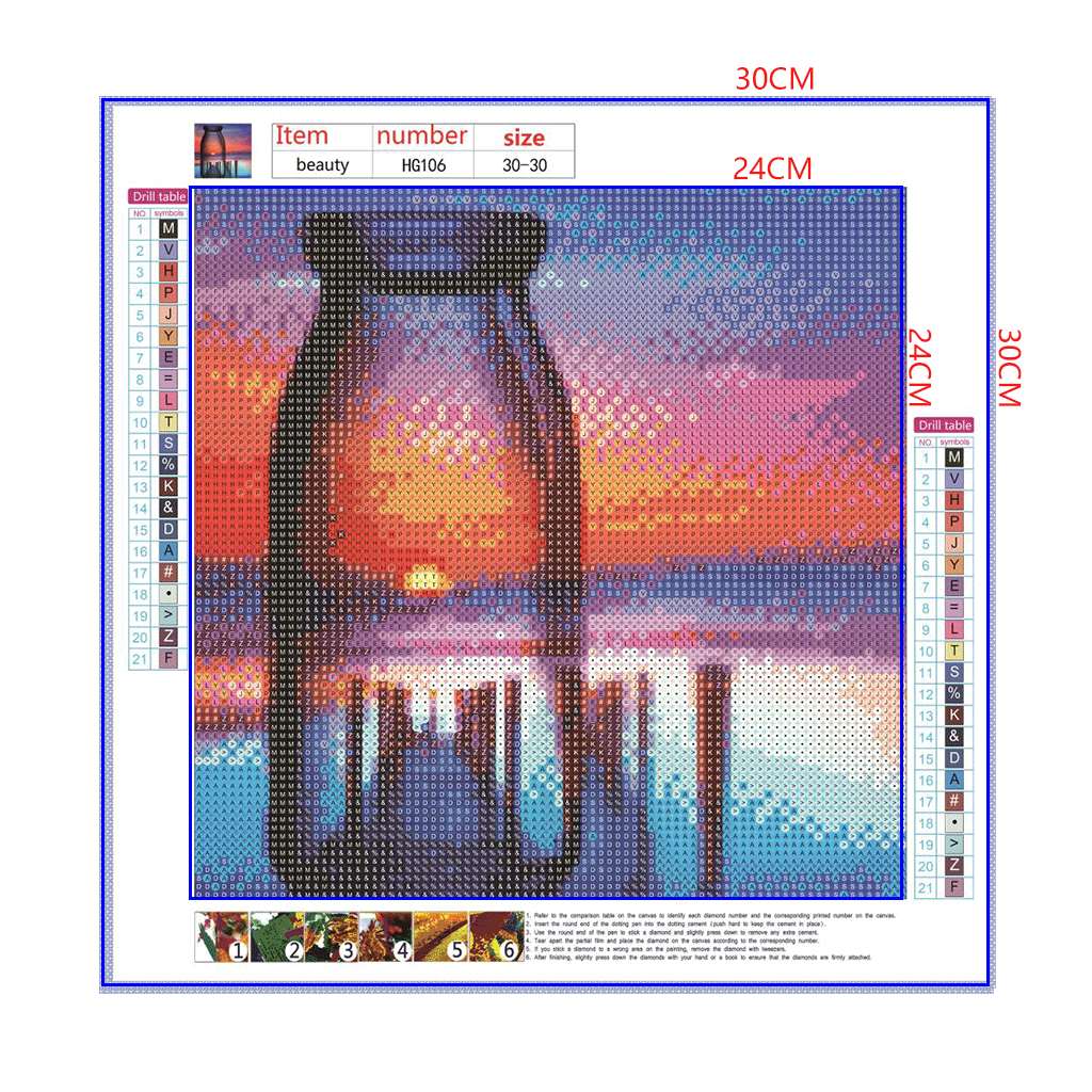 Full Diamond Painting kit - The reflection of the sunset by the sea in the glass bottle
