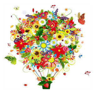 Full Diamond Painting kit - Hot air balloon flowers