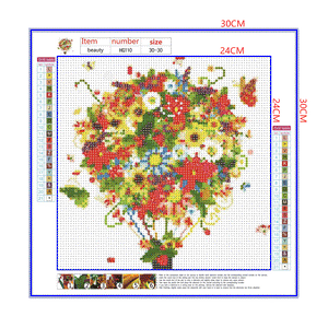 Full Diamond Painting kit - Hot air balloon flowers