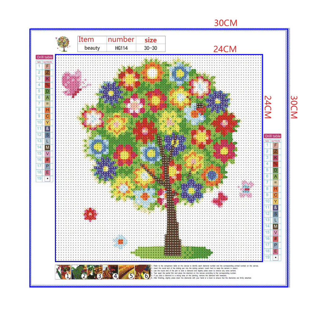 Full Diamond Painting kit - Flower tree