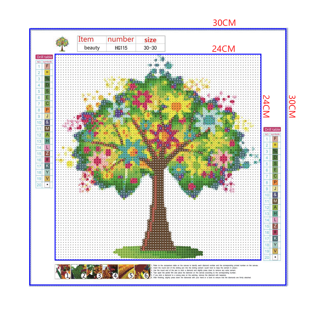 Full Diamond Painting kit - Flower tree