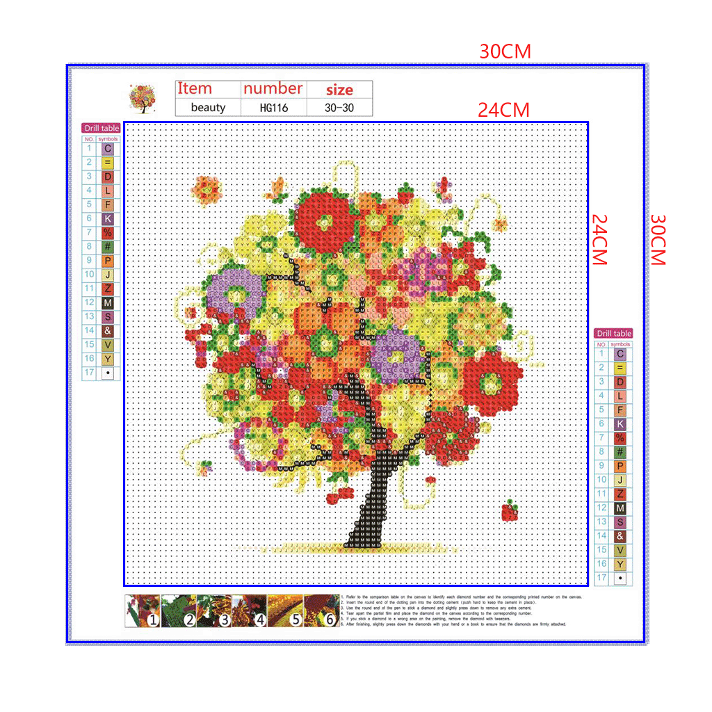 Full Diamond Painting kit - Flower tree