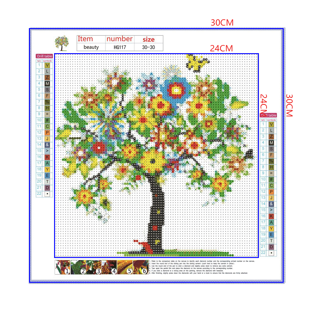 Full Diamond Painting kit - Flower tree