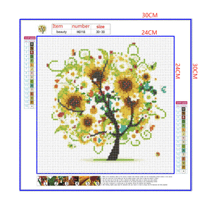 Full Diamond Painting kit - Sunflower tree