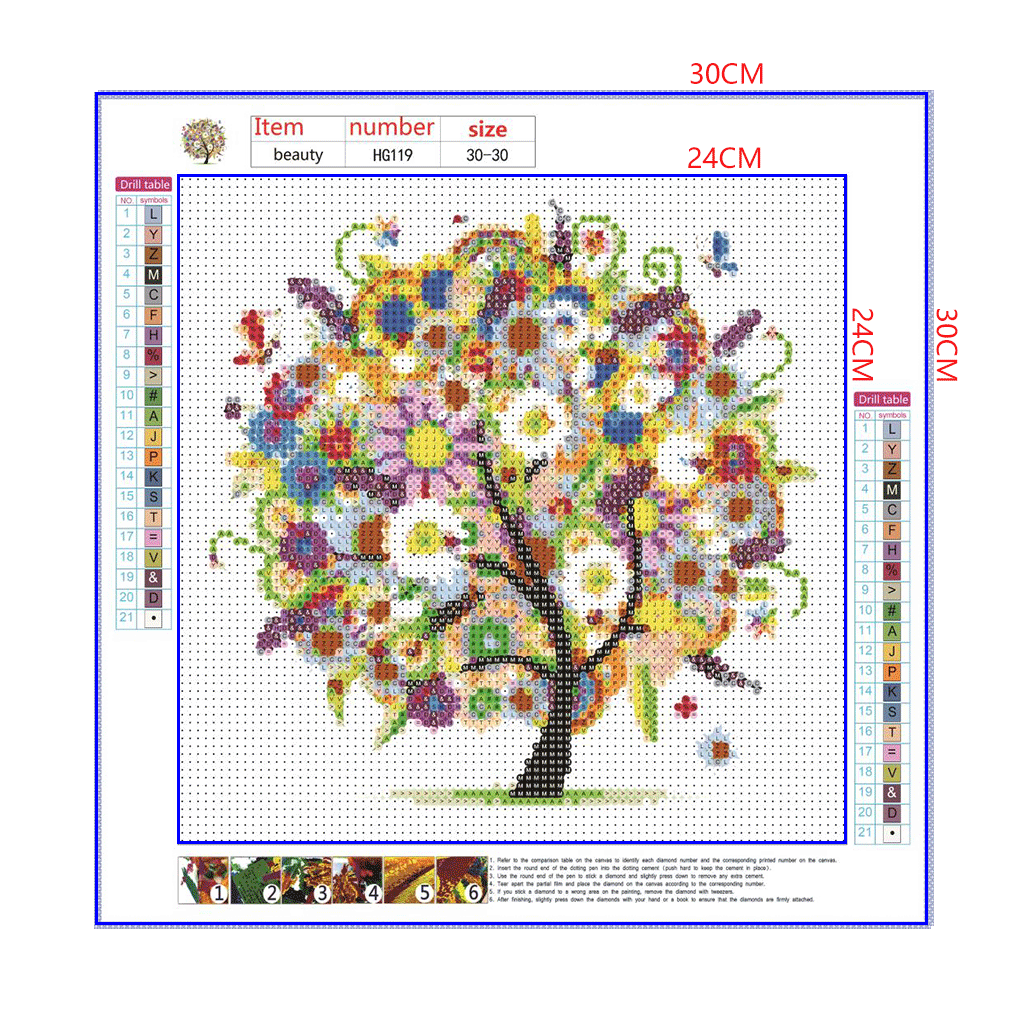 Full Diamond Painting kit - Flower tree