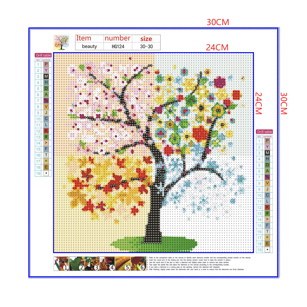 Full Diamond Painting kit - Four Seasons Tree