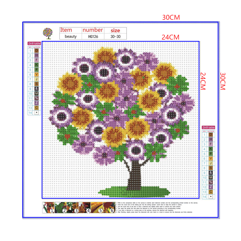 Full Diamond Painting kit - Flower tree