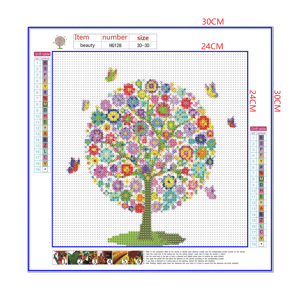 Full Diamond Painting kit - Flower tree