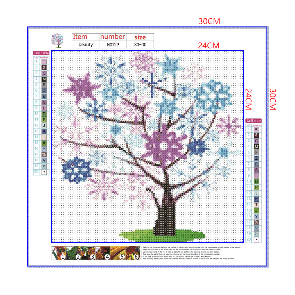 Full Diamond Painting kit - Snowflake tree