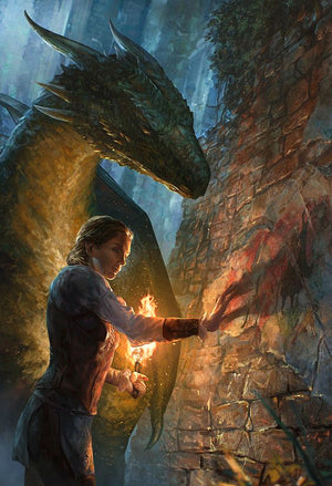 Full Diamond Painting kit - Dragon and beautiful female