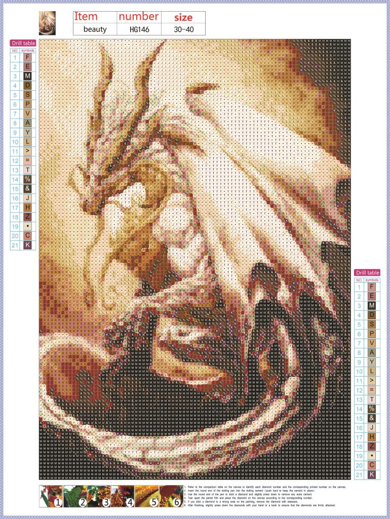 Full Diamond Painting kit - White dragon
