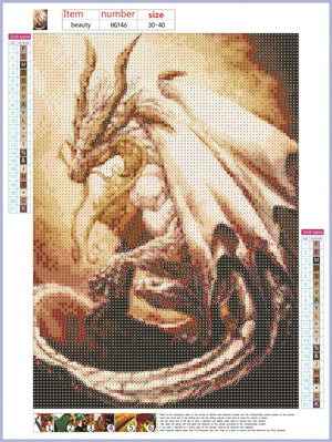 Full Diamond Painting kit - White dragon