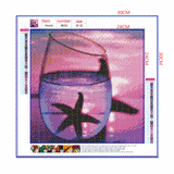 Full Diamond Painting kit - The reflection of the starfish in the glass