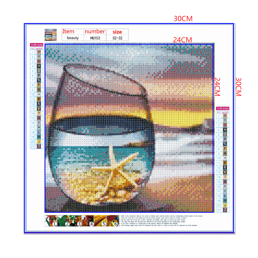 Full Diamond Painting kit - The reflection of the starfish in the glass