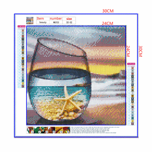 Full Diamond Painting kit - The reflection of the starfish in the glass